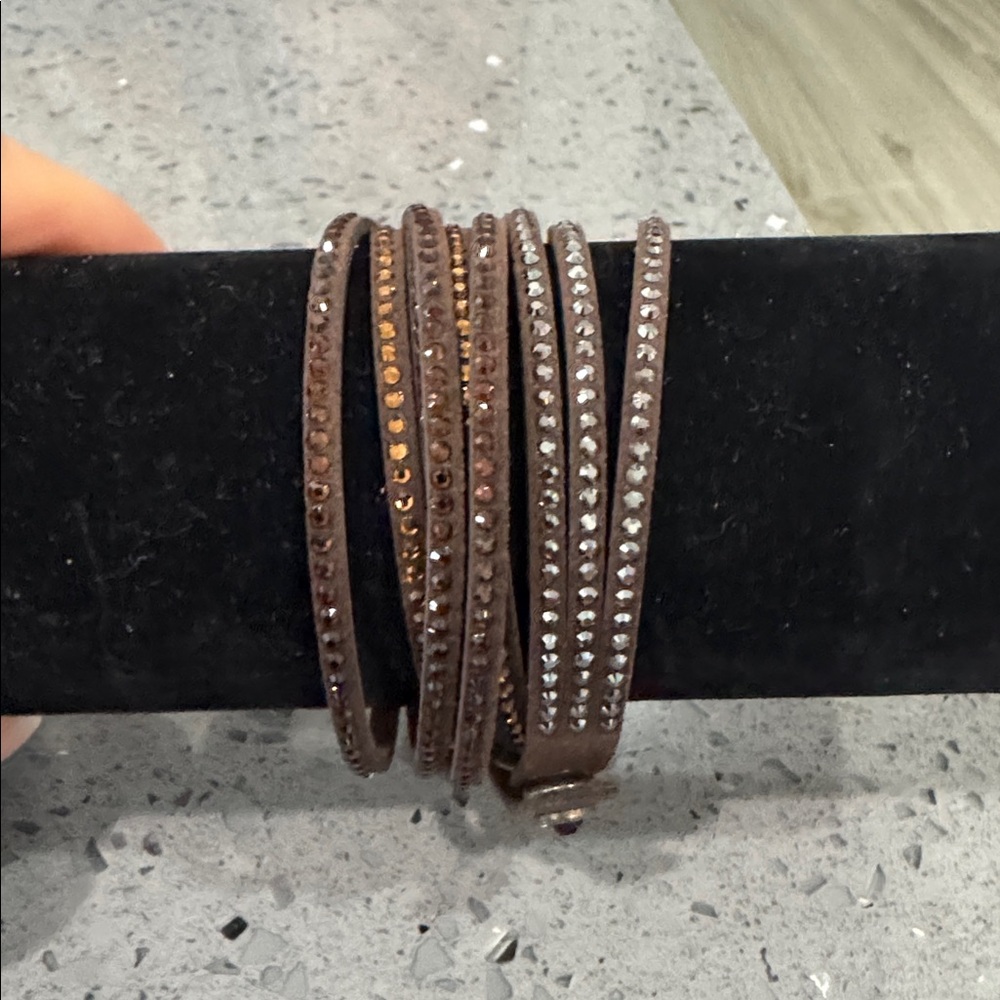 Touchstone Crystal by Swarovski, wrap star bracelet, Coconut, NIB